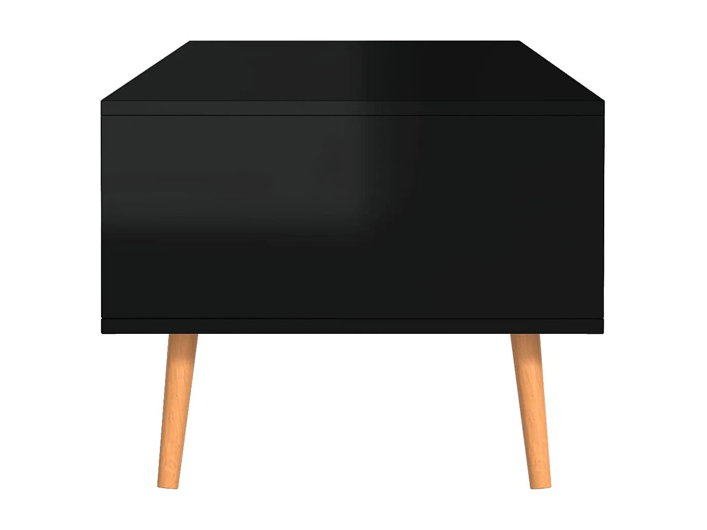 Tavolino Salotto Nero Lucido 100x49,5x43 cm Legno Multistrato