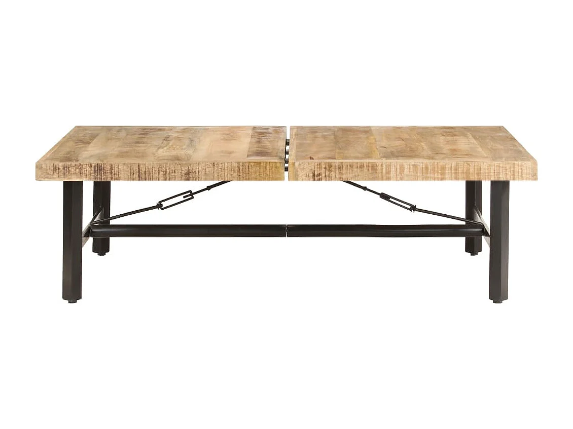 Mesa de centro de madera maciza de mango 142x90x42 cm