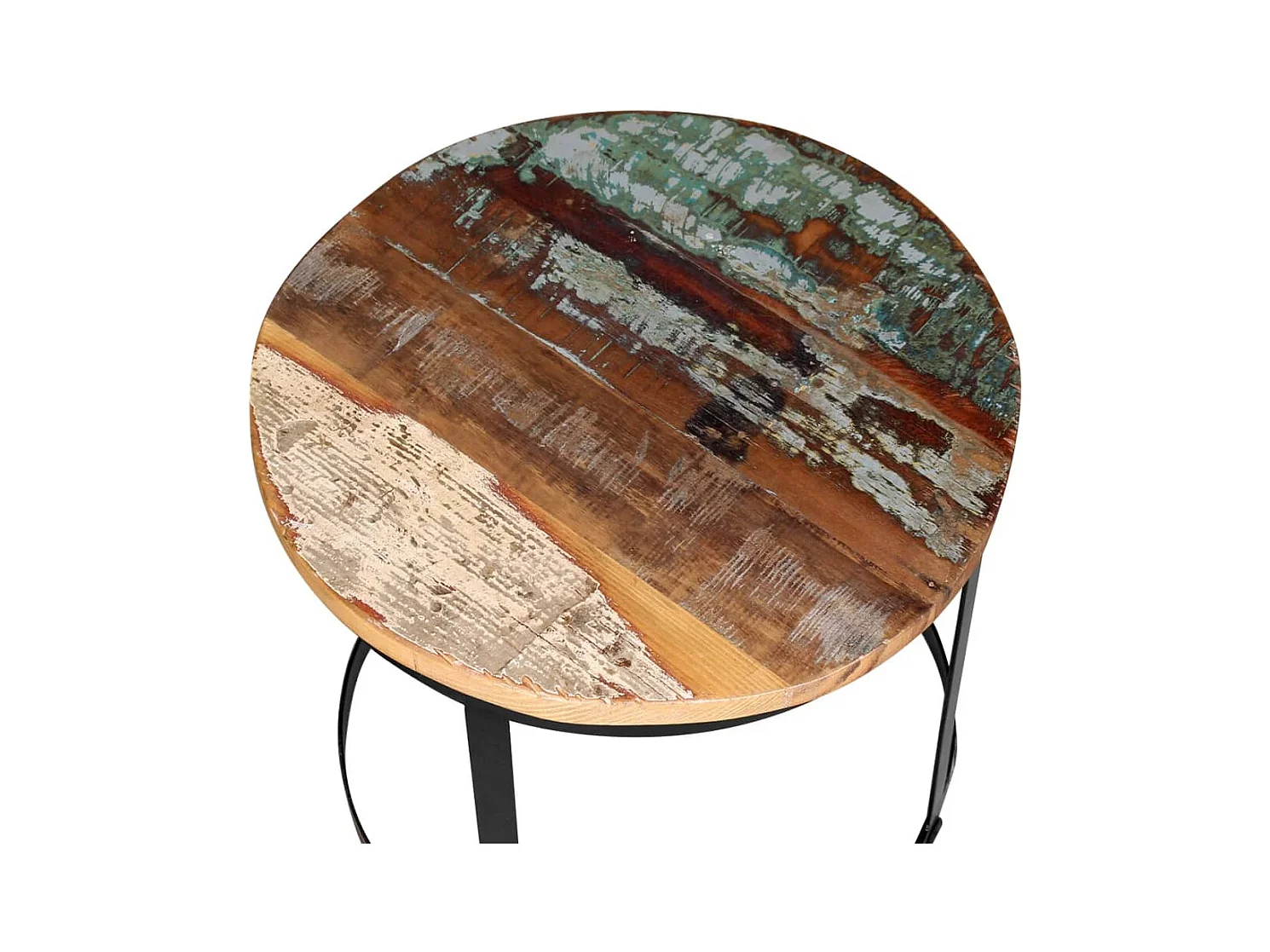 2-delige Salontafelset rond 40/50 cm massief gerecycled hout