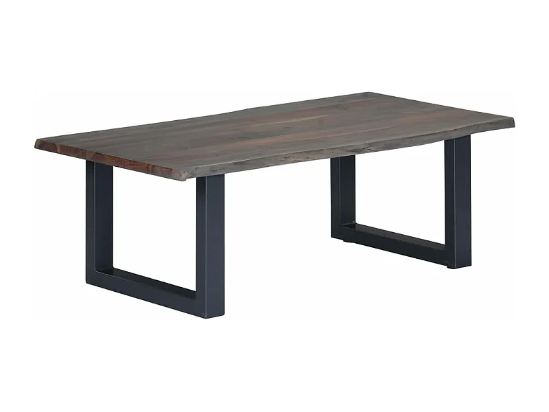 Tavolino da Salotto con Bordi Vivi 115x60x40 cm Massello Acacia