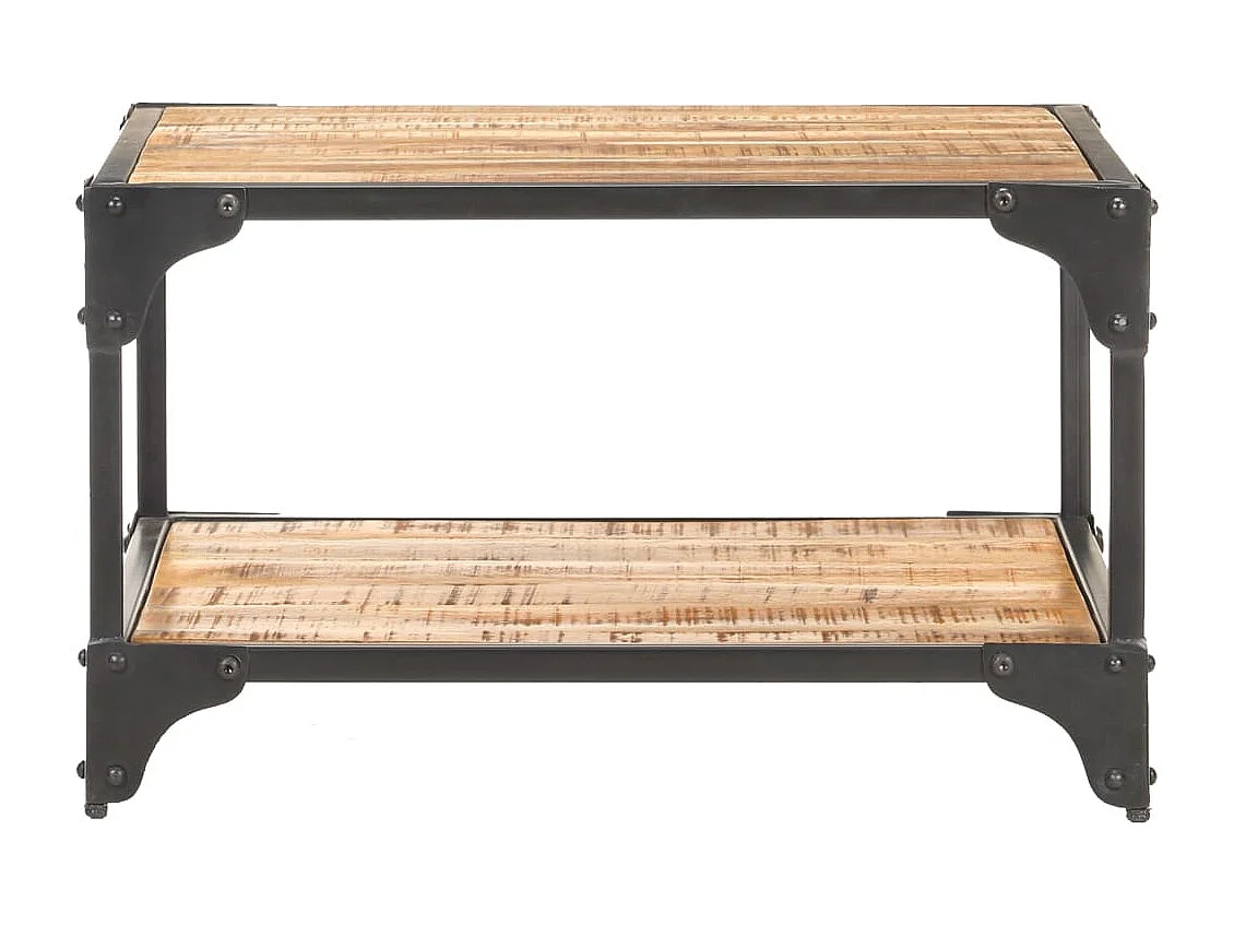 Mesa de centro de madera maciza de mango 60x60x35 cm