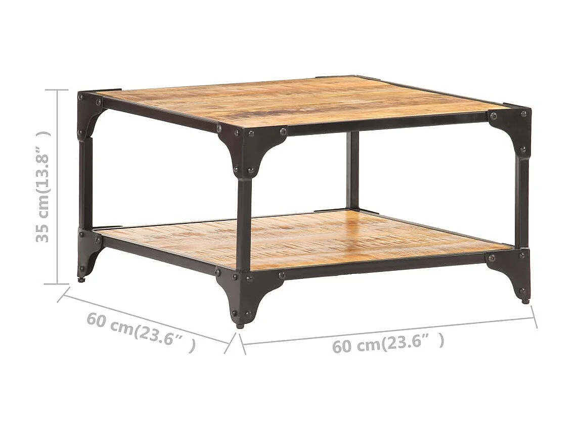 Table basse 60x60x35 cm Bois de manguier massif
