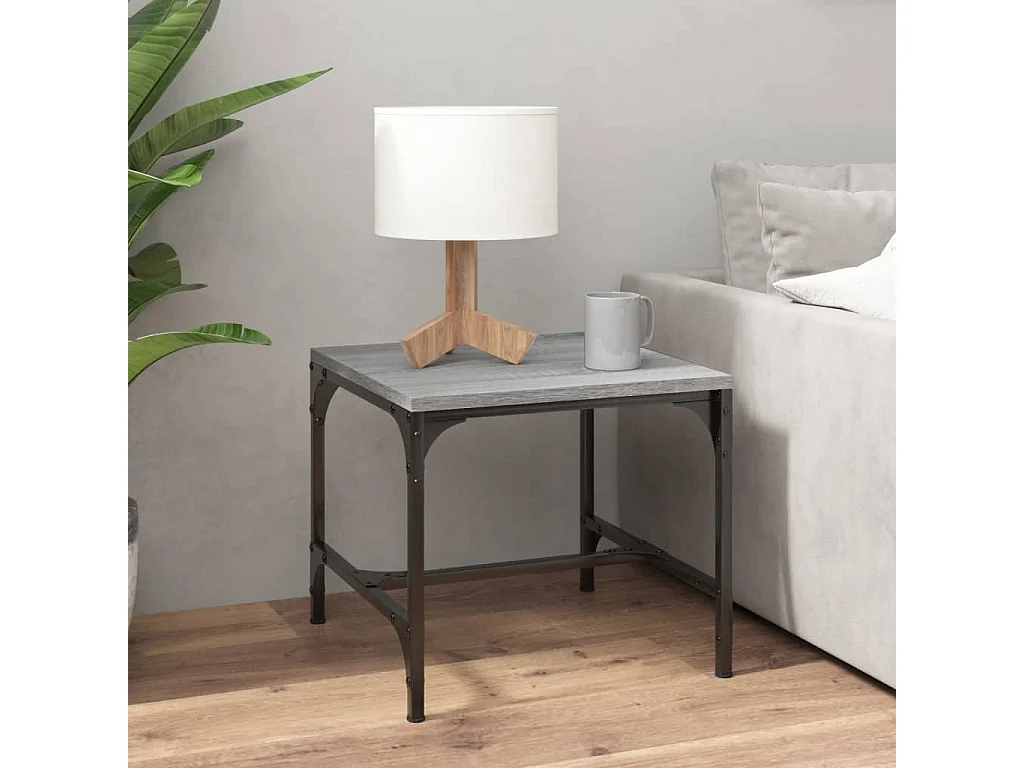 Salontafel 50x50x35 cm bewerkt hout grijs