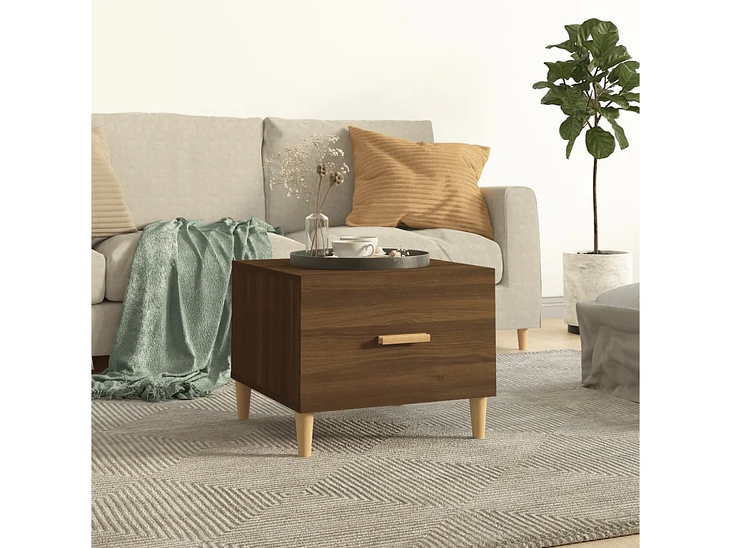 Table basse Chêne marron 50x50x40 cm Bois d'ingénierie
