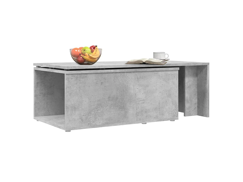 Table basse gris béton 150x50x35 cm bois d'ingénierie