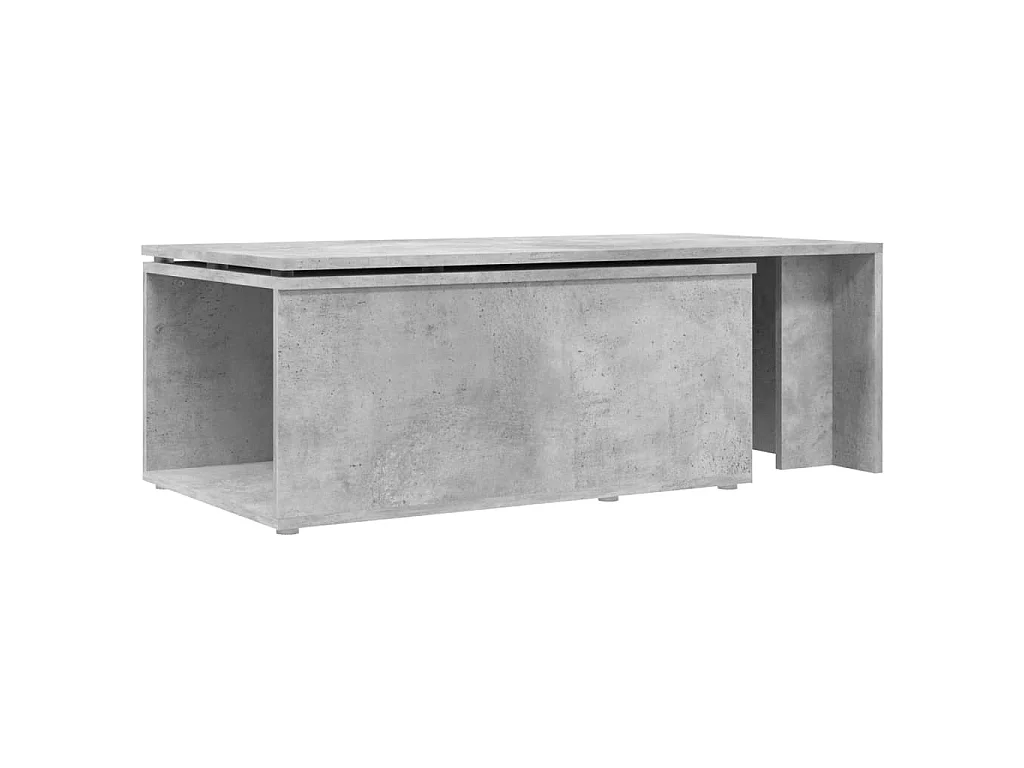 Table basse gris béton 150x50x35 cm bois d'ingénierie
