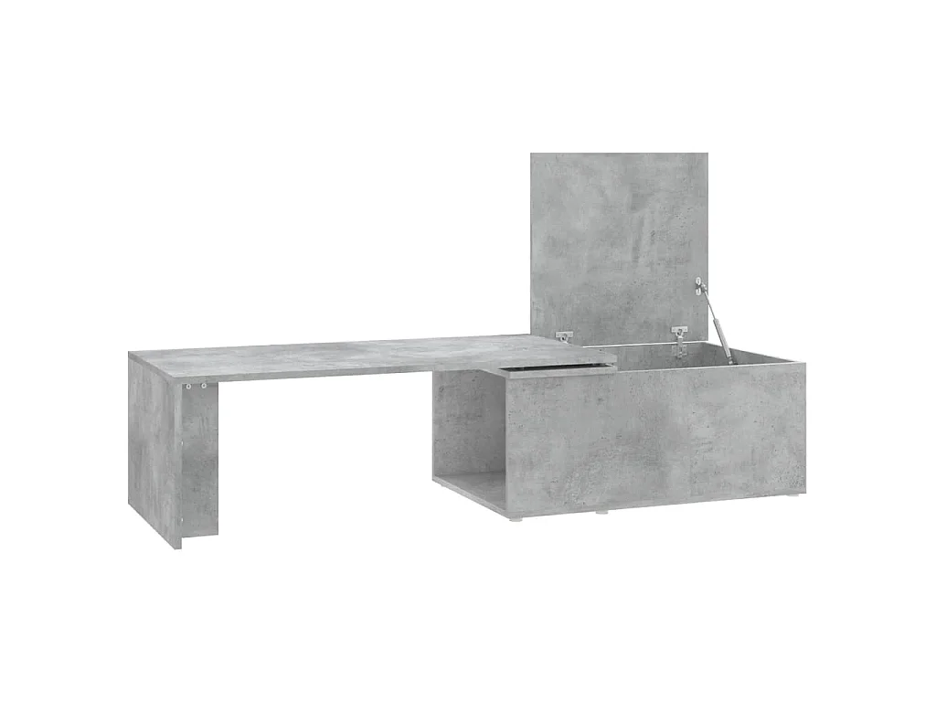 Table basse gris béton 150x50x35 cm bois d'ingénierie