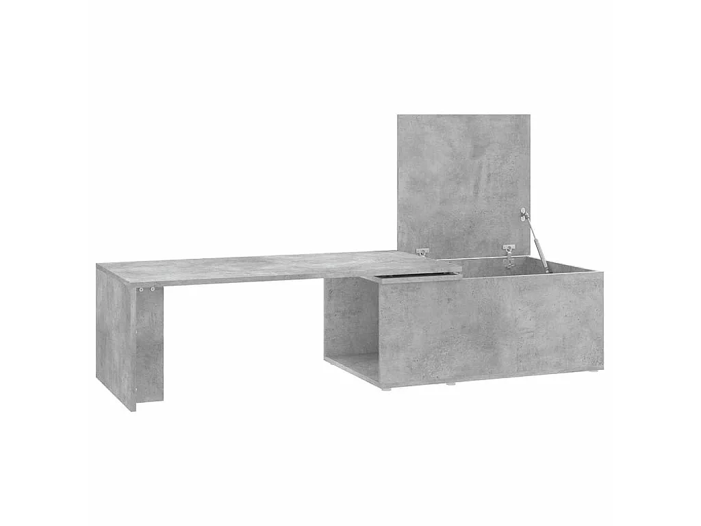 Table basse gris béton 150x50x35 cm bois d'ingénierie