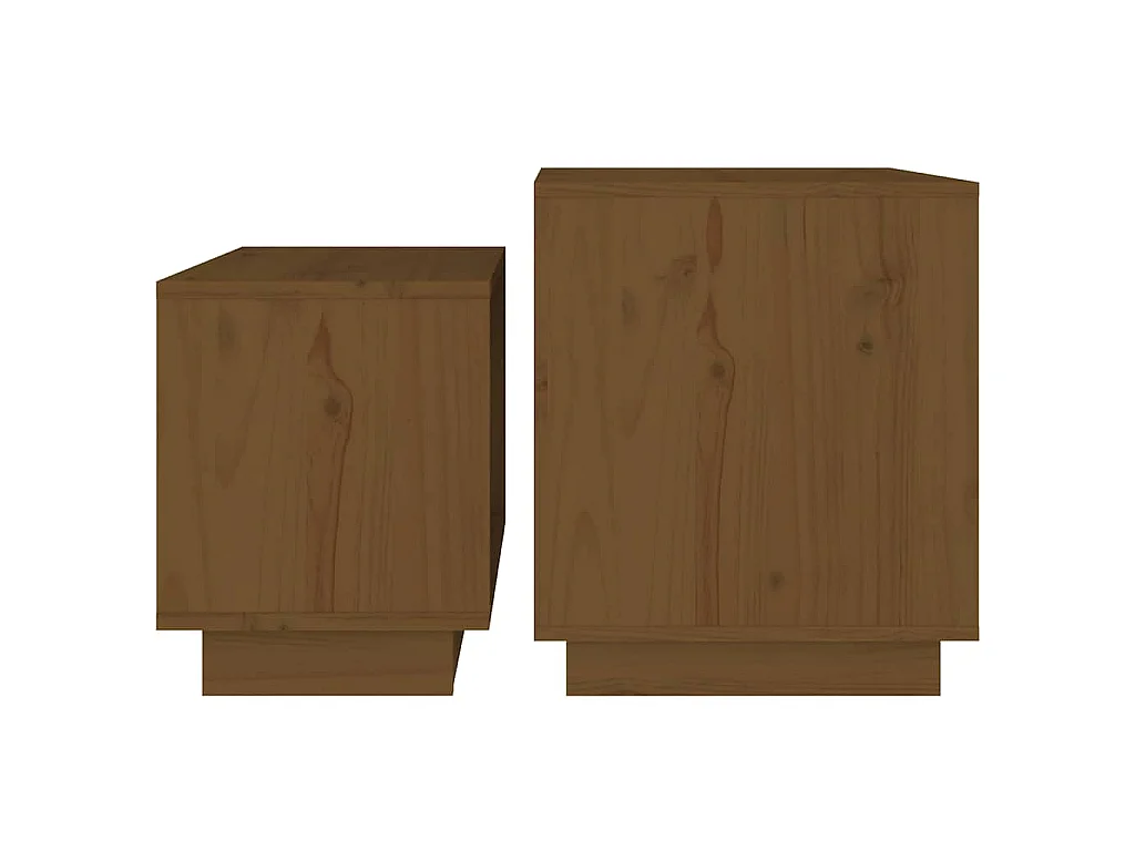 Tables basses gigognes 2 pcs Marron miel Bois de pin massif