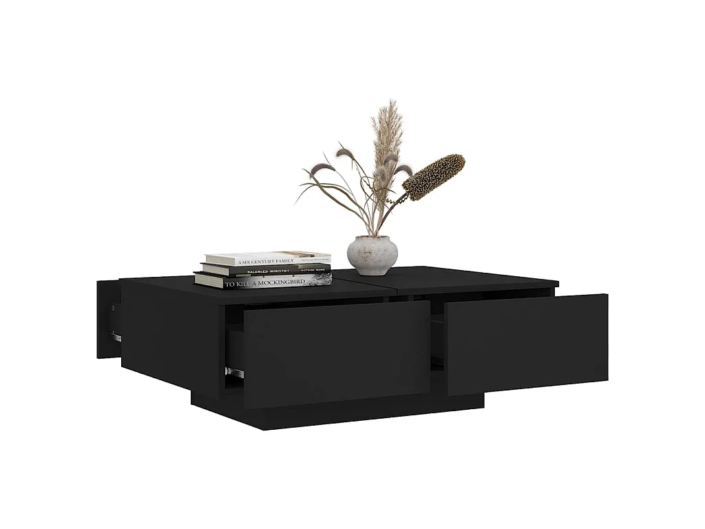 Table basse Noir 90x60x31 cm Bois d’ingénierie
