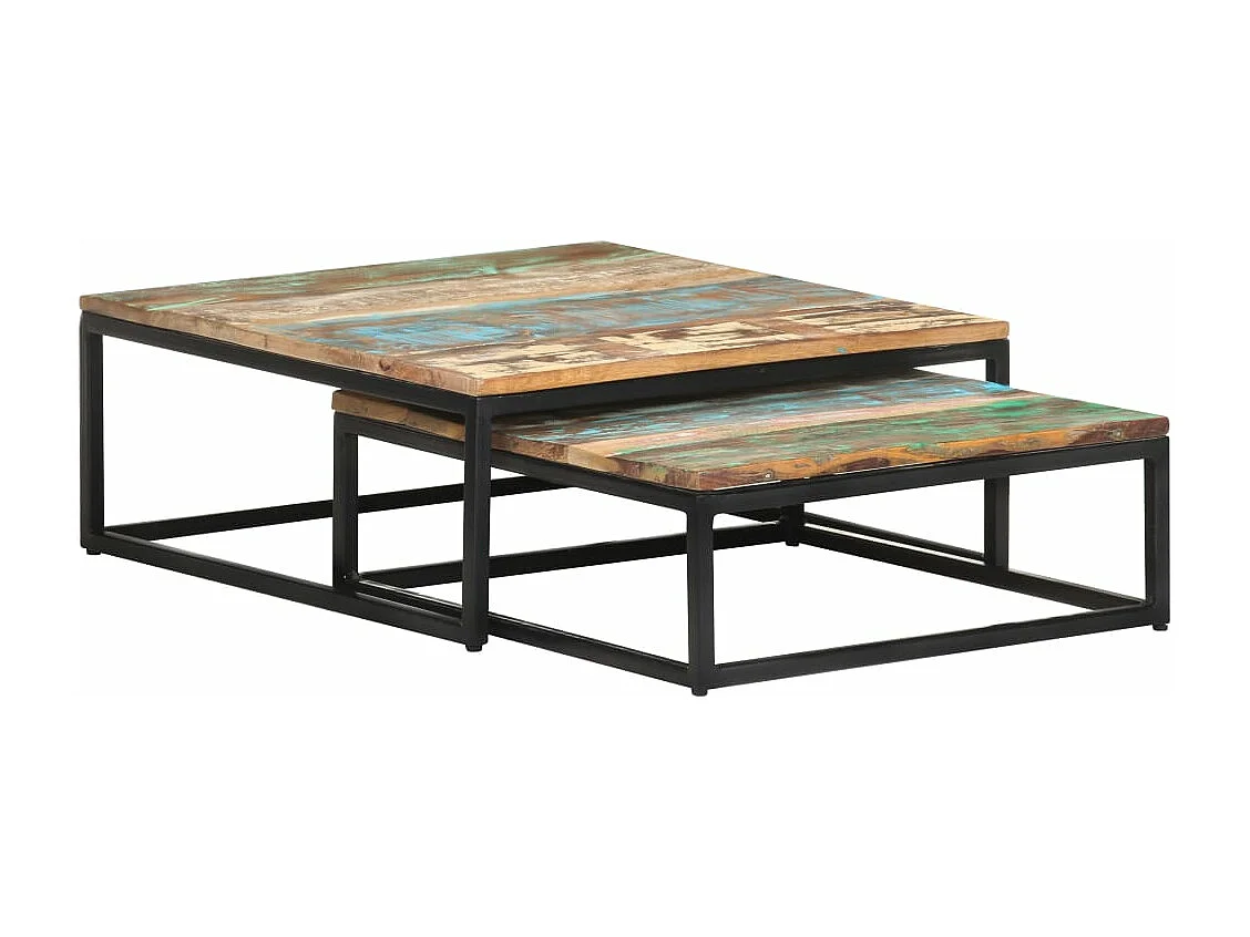 Tables basses gigognes 2 pcs Bois de récupération massif