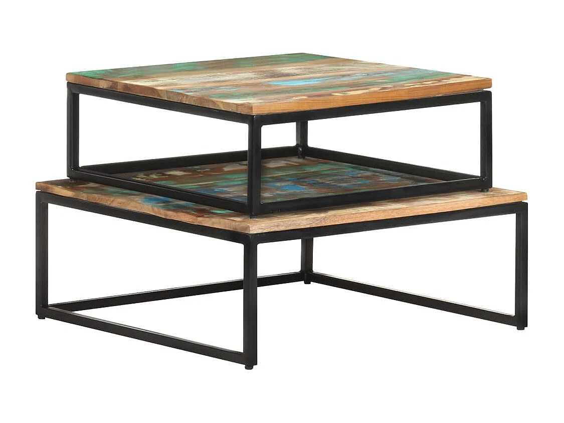 Tables basses gigognes 2 pcs Bois de récupération massif