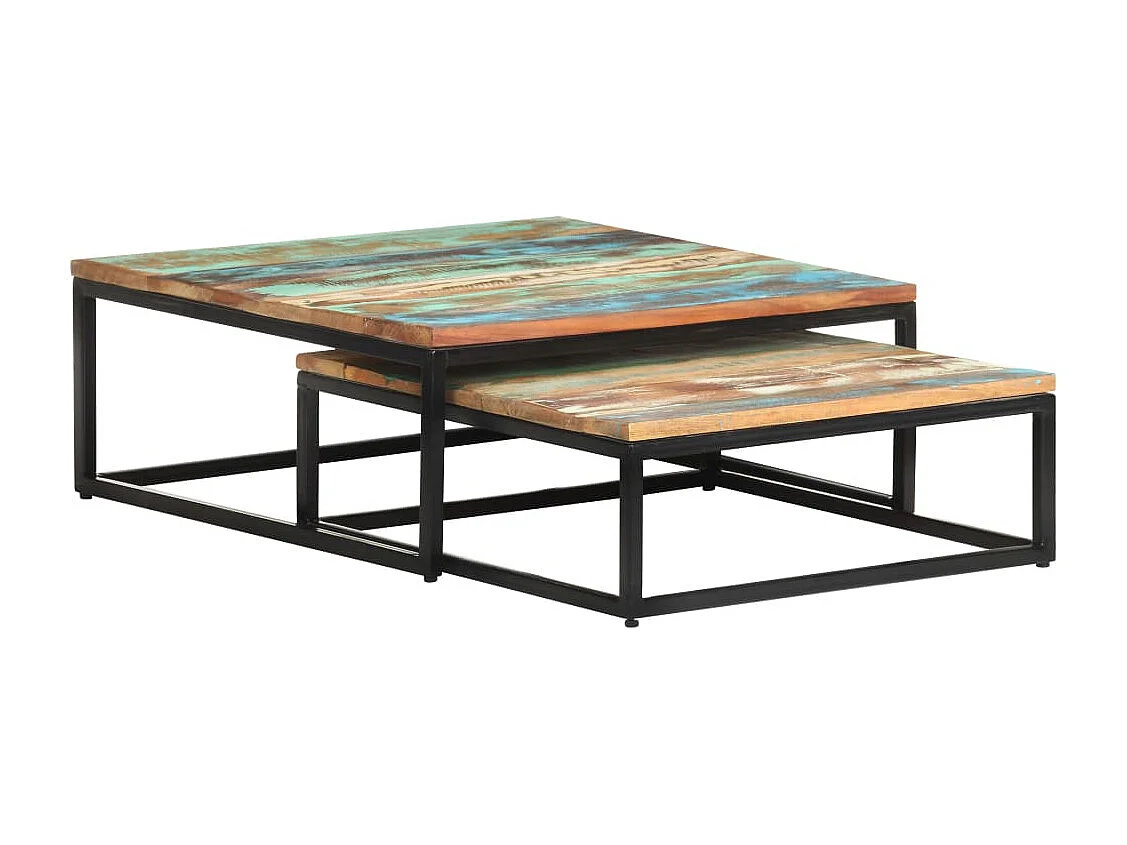 Tables basses gigognes 2 pcs Bois de récupération massif