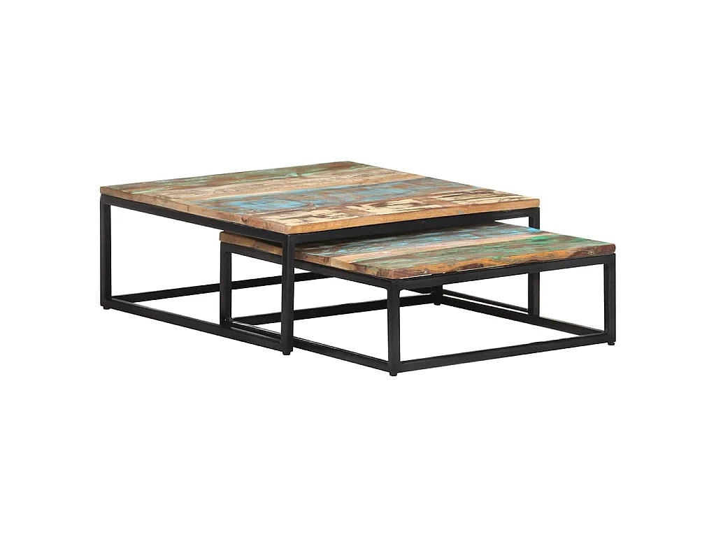 Tables basses gigognes 2 pcs Bois de récupération massif