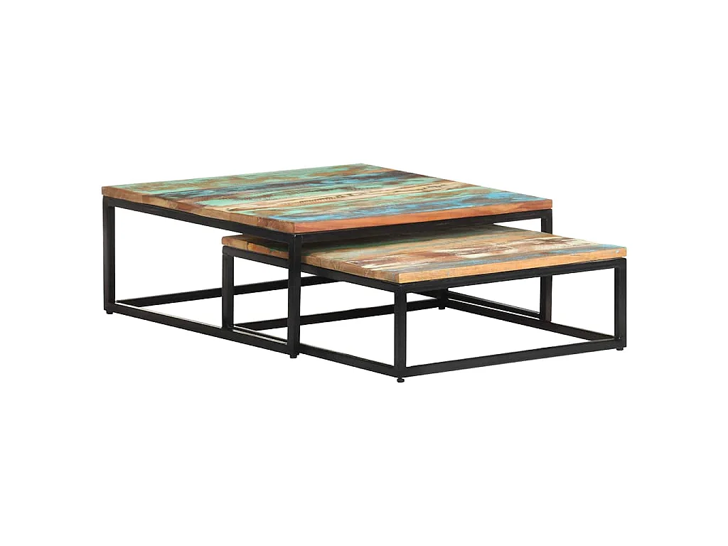Tables basses gigognes 2 pcs Bois de récupération massif