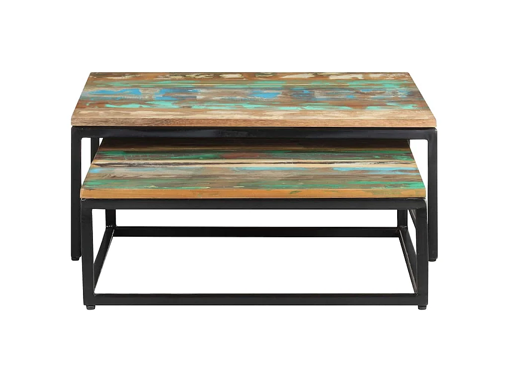 Tables basses gigognes 2 pcs Bois de récupération massif