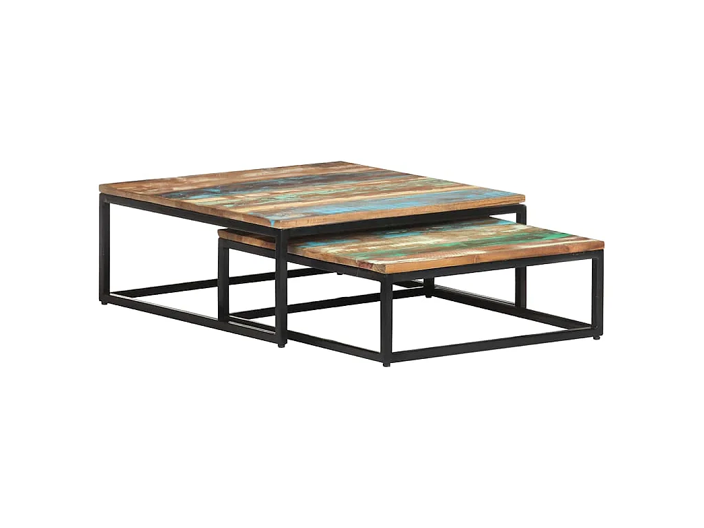 Tables basses gigognes 2 pcs Bois de récupération massif