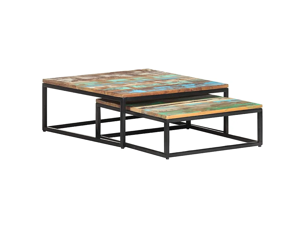 Tables basses gigognes 2 pcs Bois de récupération massif