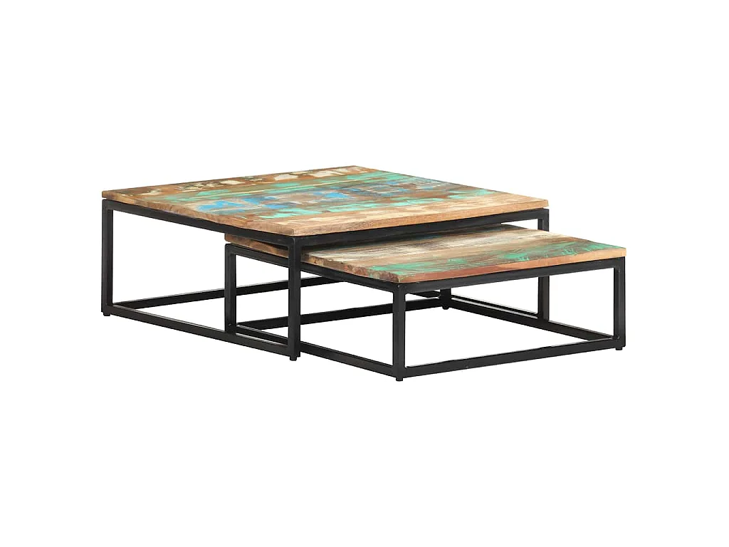 Tables basses gigognes 2 pcs Bois de récupération massif