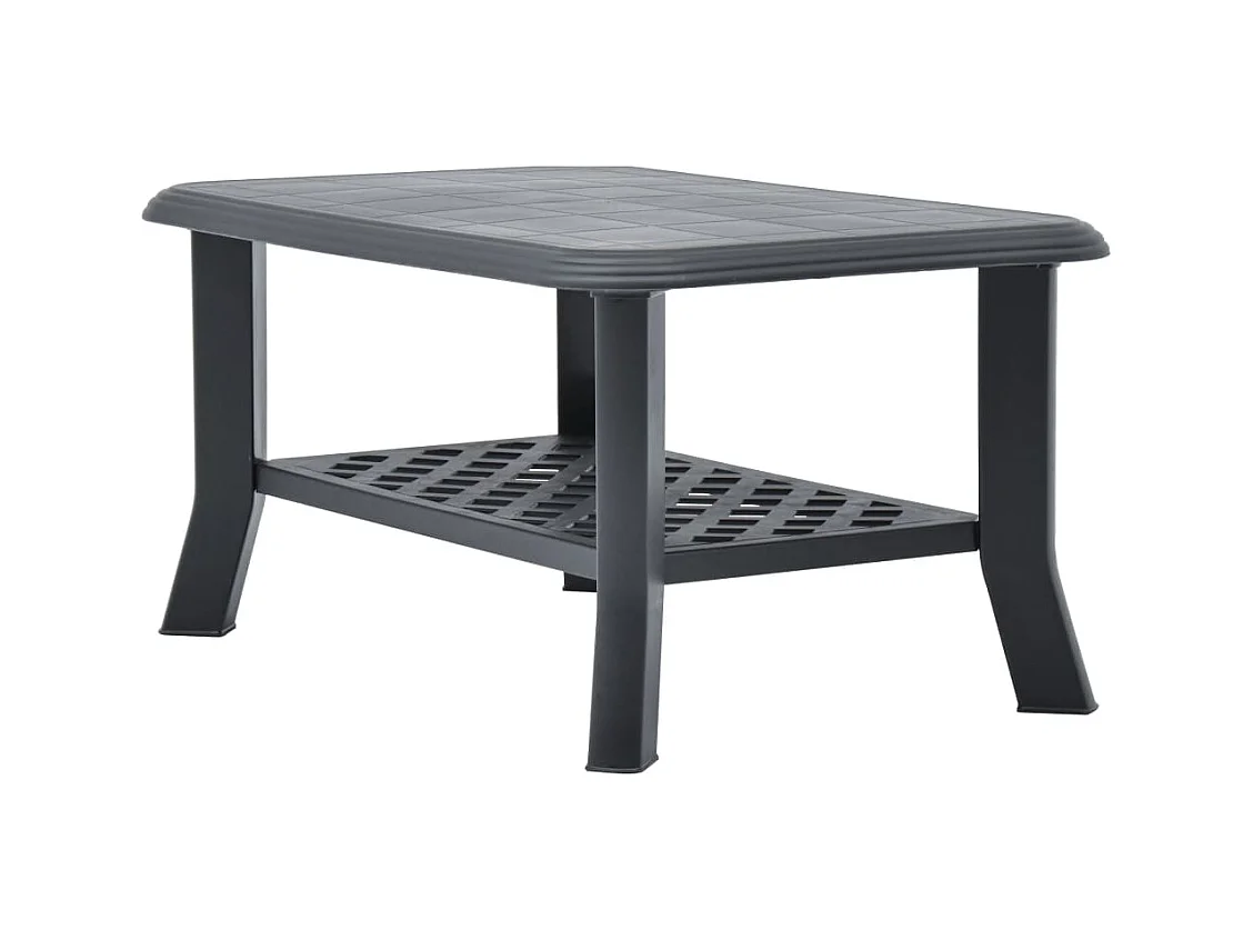 Mesa de centro de plástico gris antracita 90x60x46 cm