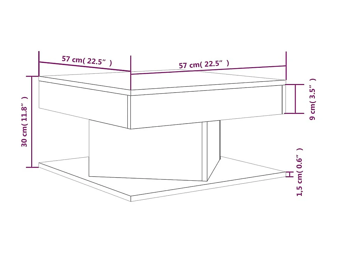 Couchtisch Braun Eichen-Optik 57x57x30 cm Holzwerkstoff