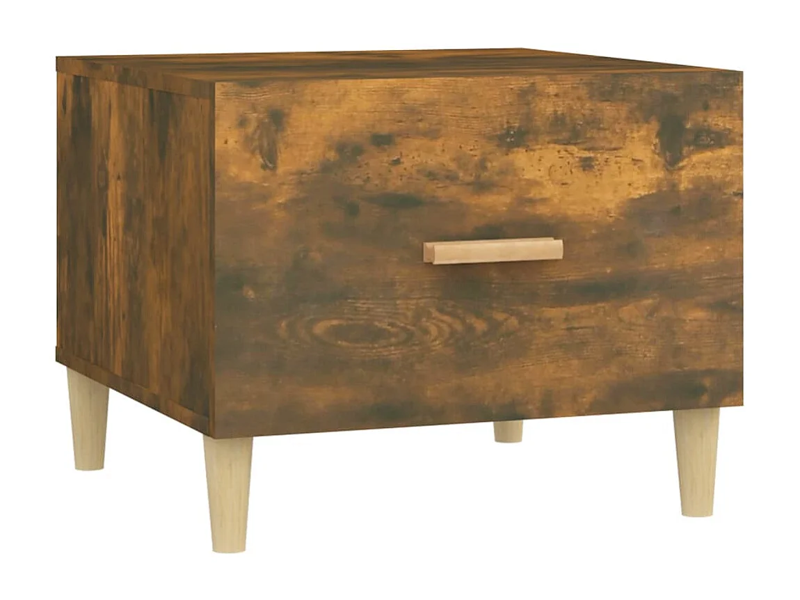 Salontafel 50x50x40 cm bewerkt hout gerookt eikenkleurig