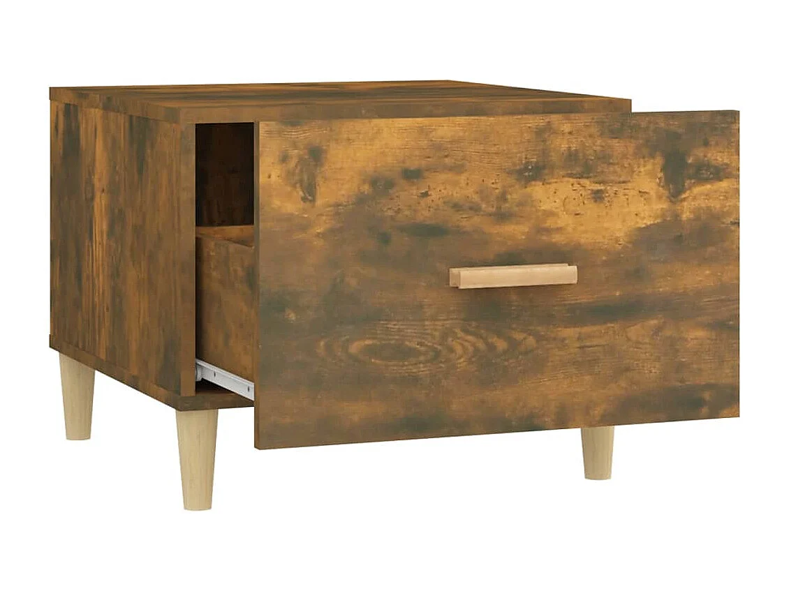 Salontafel 50x50x40 cm bewerkt hout gerookt eikenkleurig