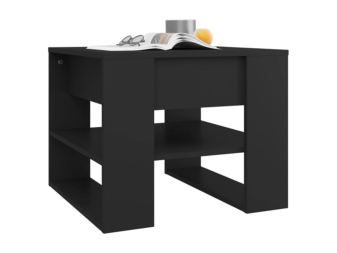 Table basse noir 55,5x55x45 cm bois d'ingénierie