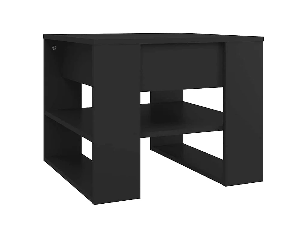 Tavolino da Salotto Nero 55,5x55x45 cm in Legno Multistrato