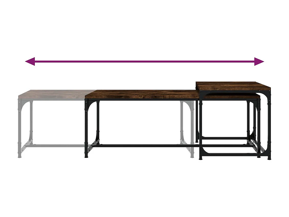Tables basses 2 pcs Chêne fumé Bois d'ingénierie