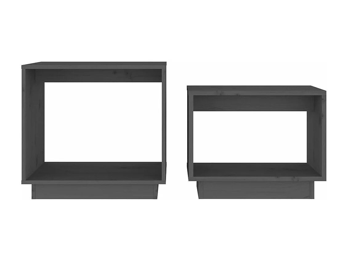 Satztische 2 Stk. Grau Massivholz Kiefer