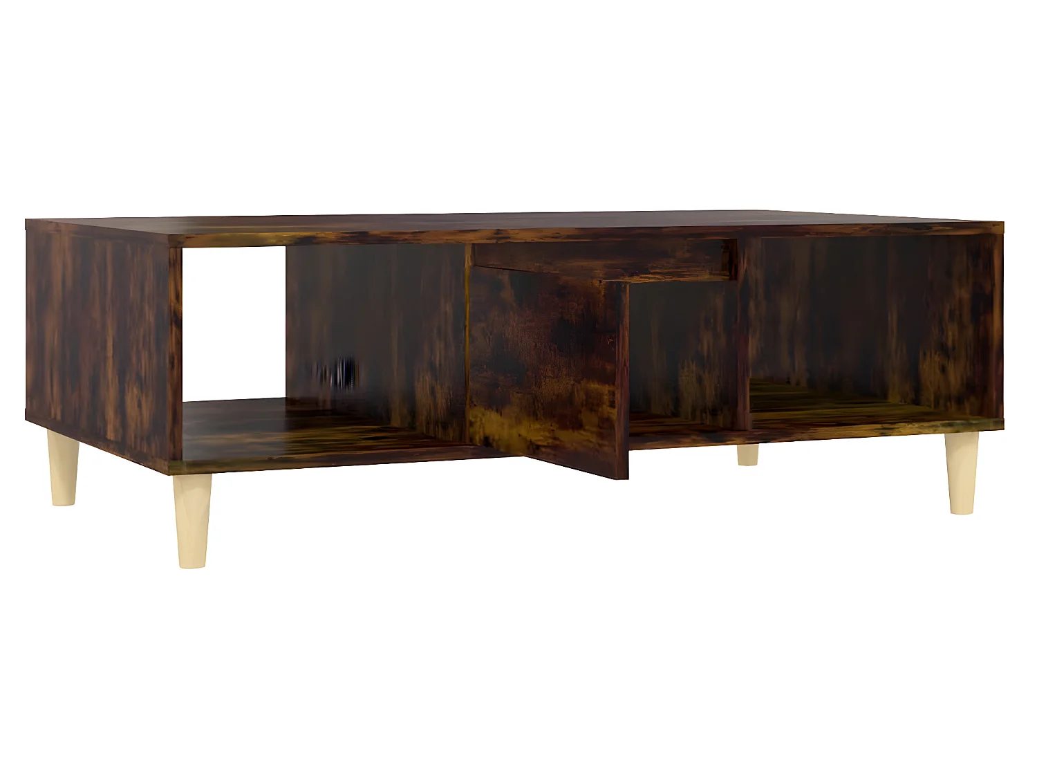 Table basse chêne fumé 103,5x60x35 cm bois d'ingénierie