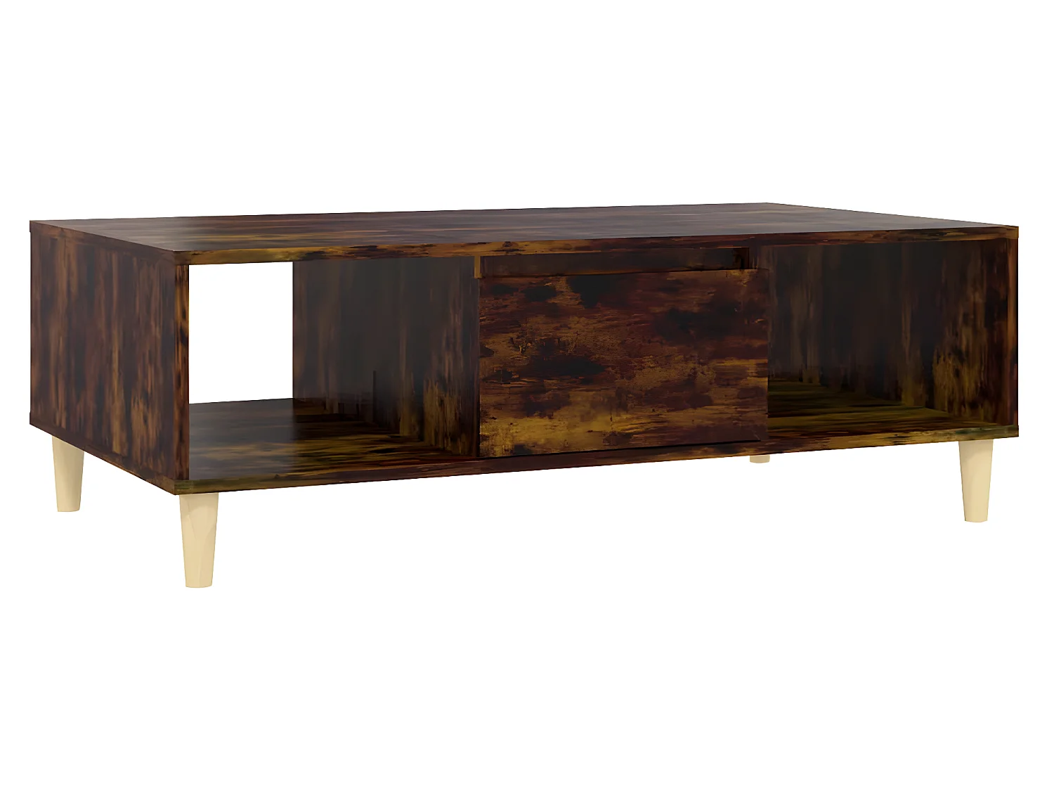 Table basse chêne fumé 103,5x60x35 cm bois d'ingénierie