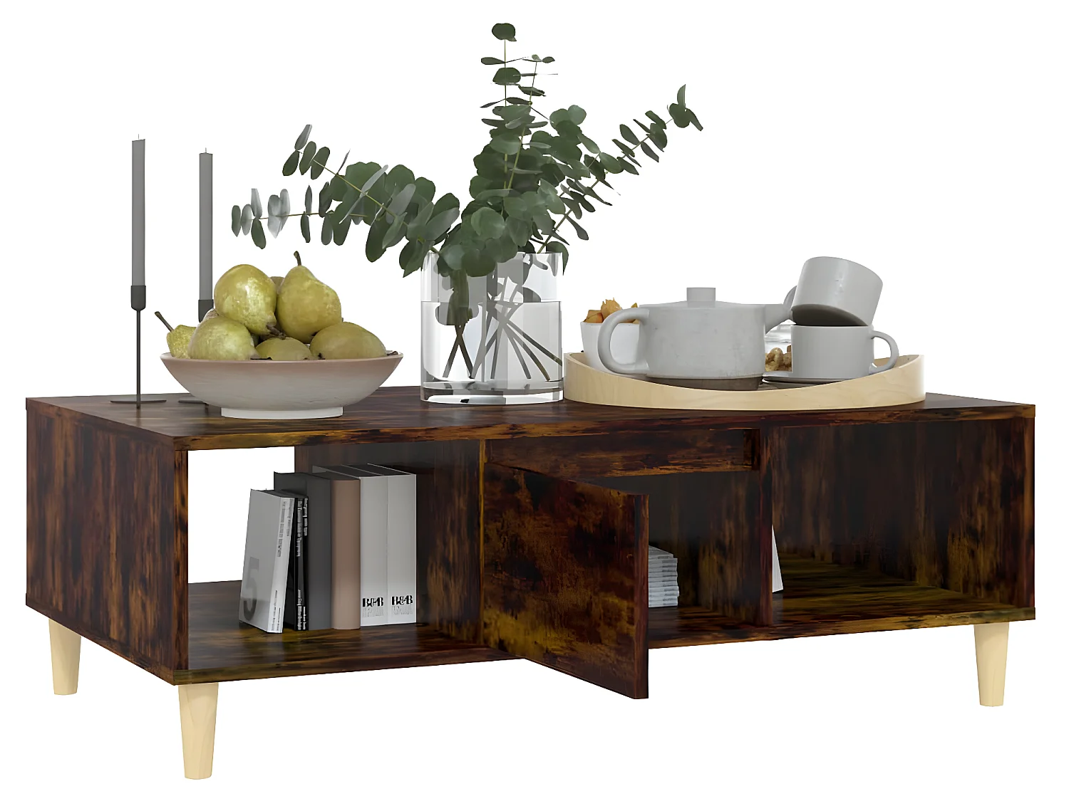 Table basse chêne fumé 103,5x60x35 cm bois d'ingénierie