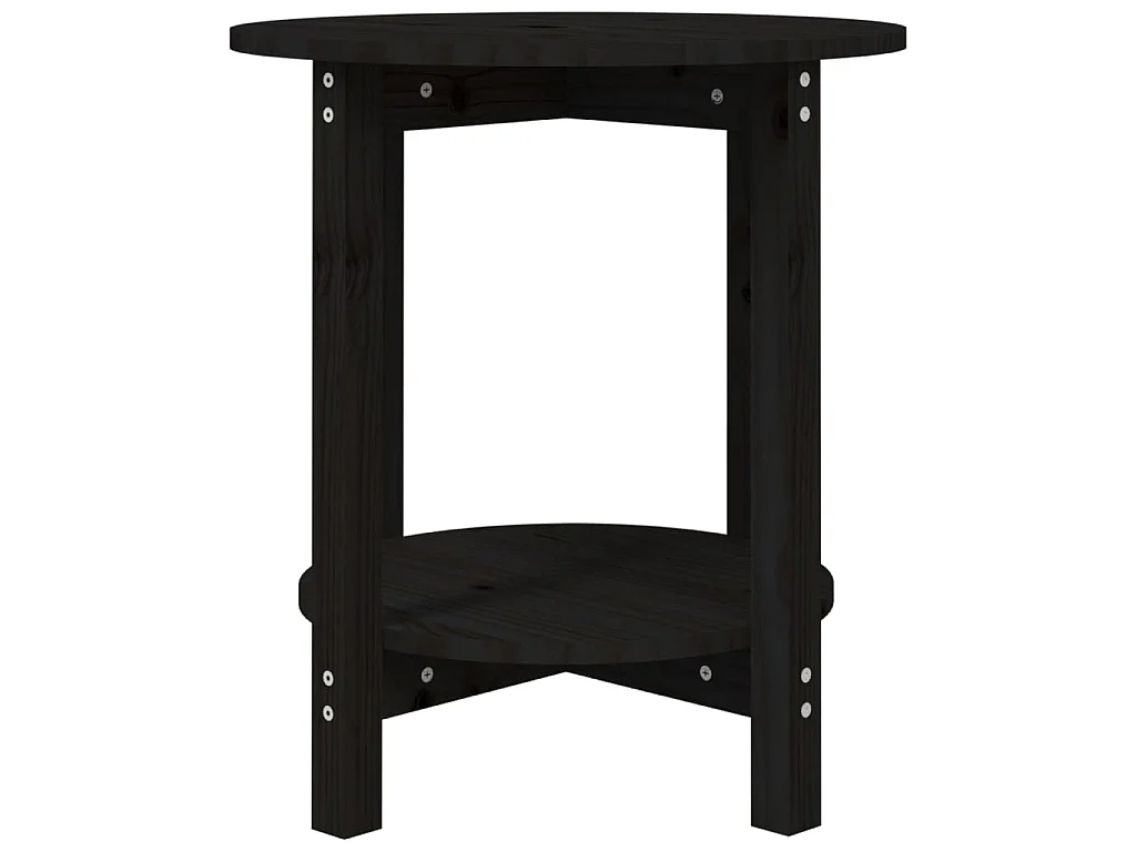 Table basse Noir Ø 55x60 cm Bois massif de pin