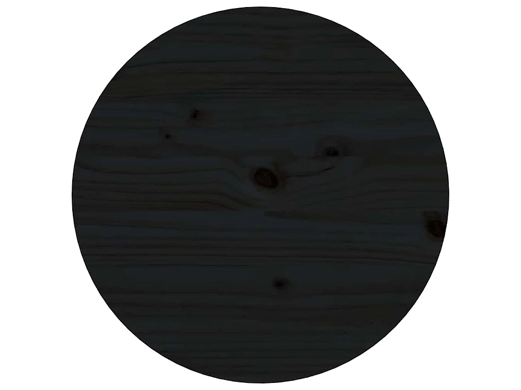 Couchtisch Schwarz Ø 55x60 cm Massivholz Kiefer