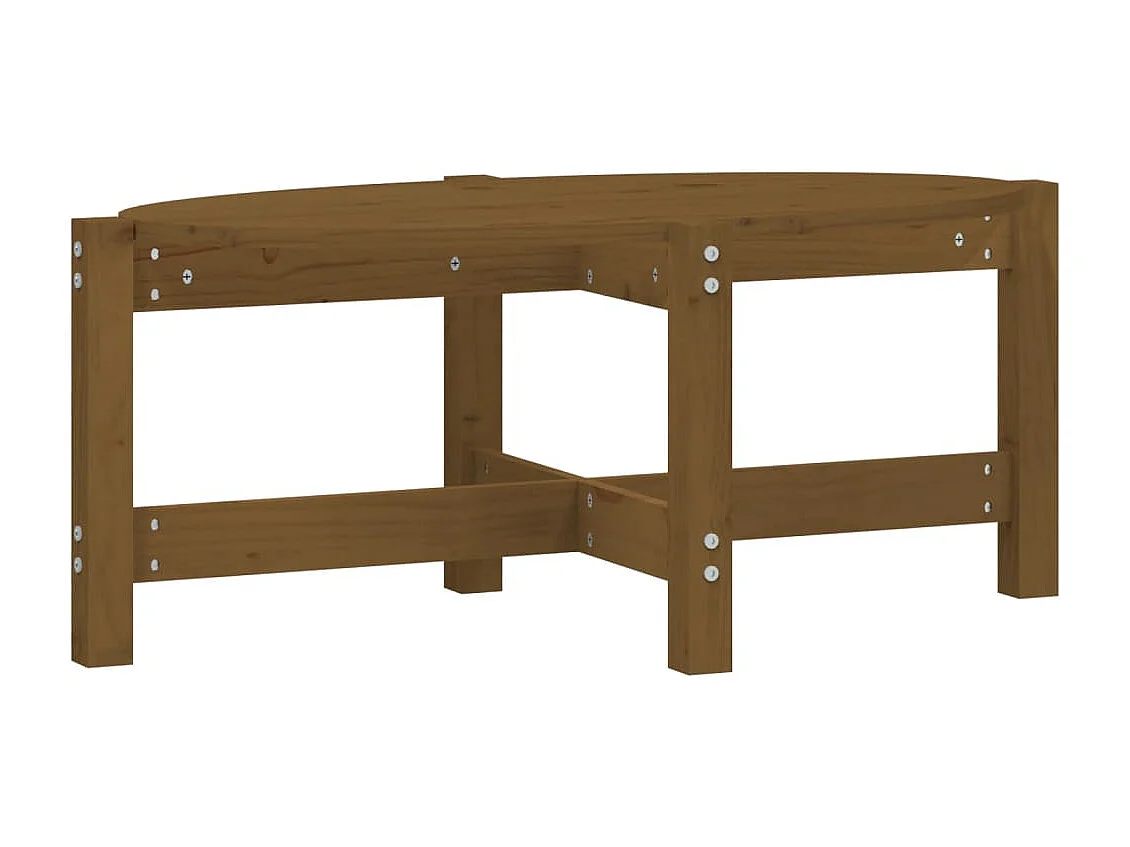 Mesa de centro madera maciza de pino marrón miel 87x48x35 cm