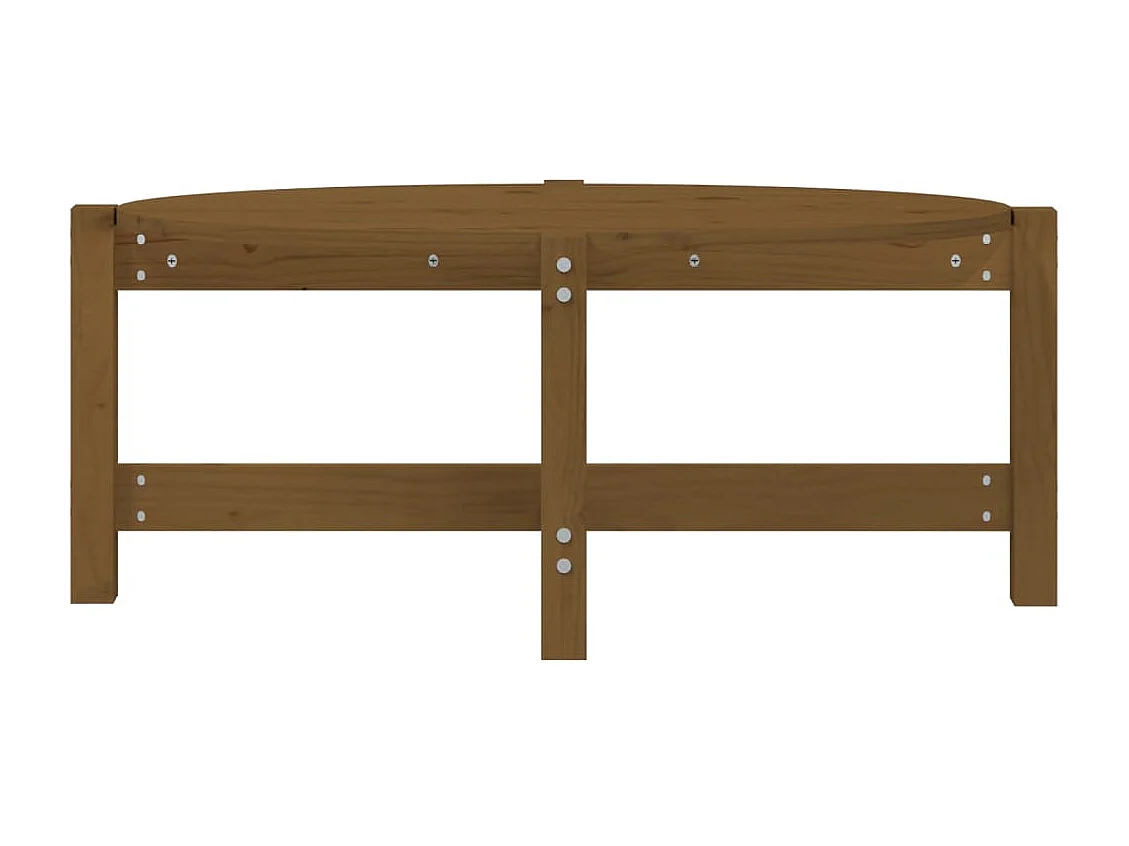 Mesa de centro madera maciza de pino marrón miel 87x48x35 cm