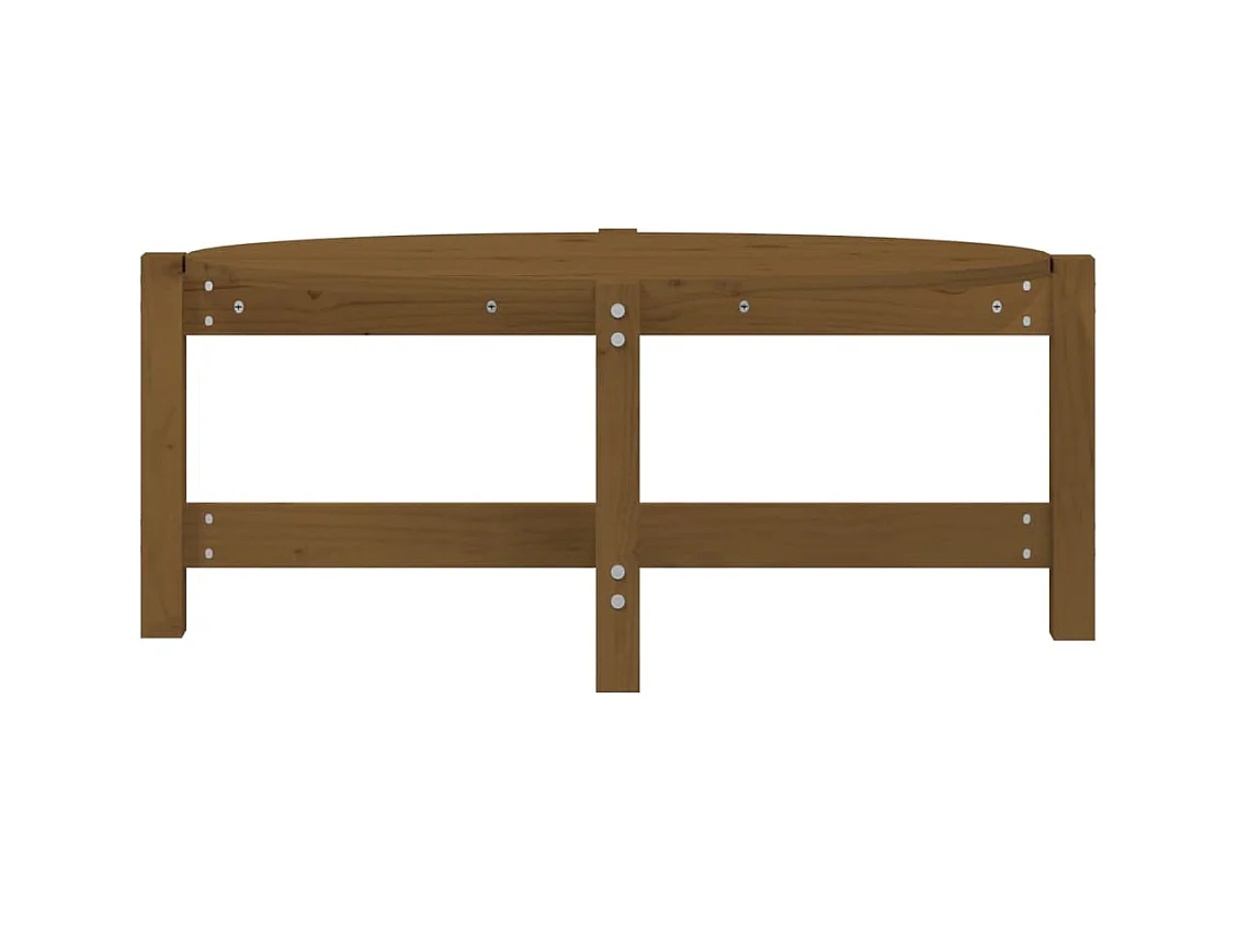 Mesa de centro madera maciza de pino marrón miel 87x48x35 cm