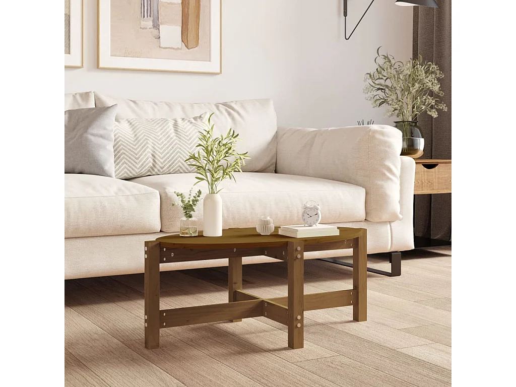 Couchtisch Honigbraun 87x48x35 cm Massivholz Kiefer
