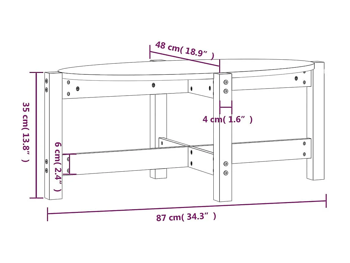 Couchtisch Honigbraun 87x48x35 cm Massivholz Kiefer