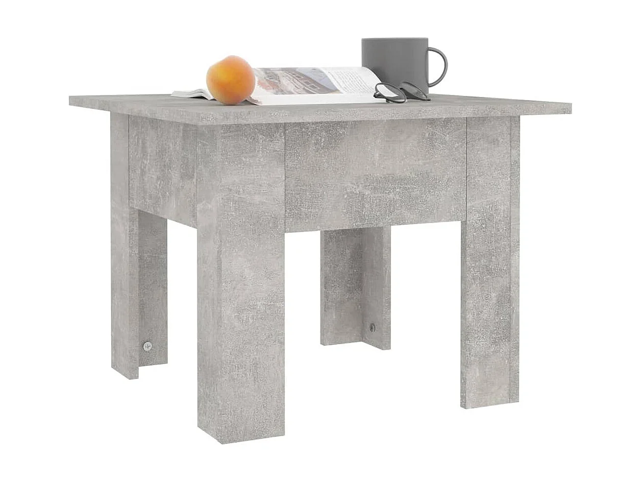 Table basse gris béton 55x55x42 cm bois d'ingénierie