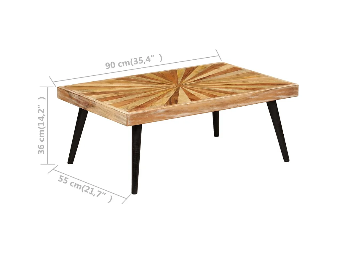 Salontafel 90x55x36 cm massief mangohout