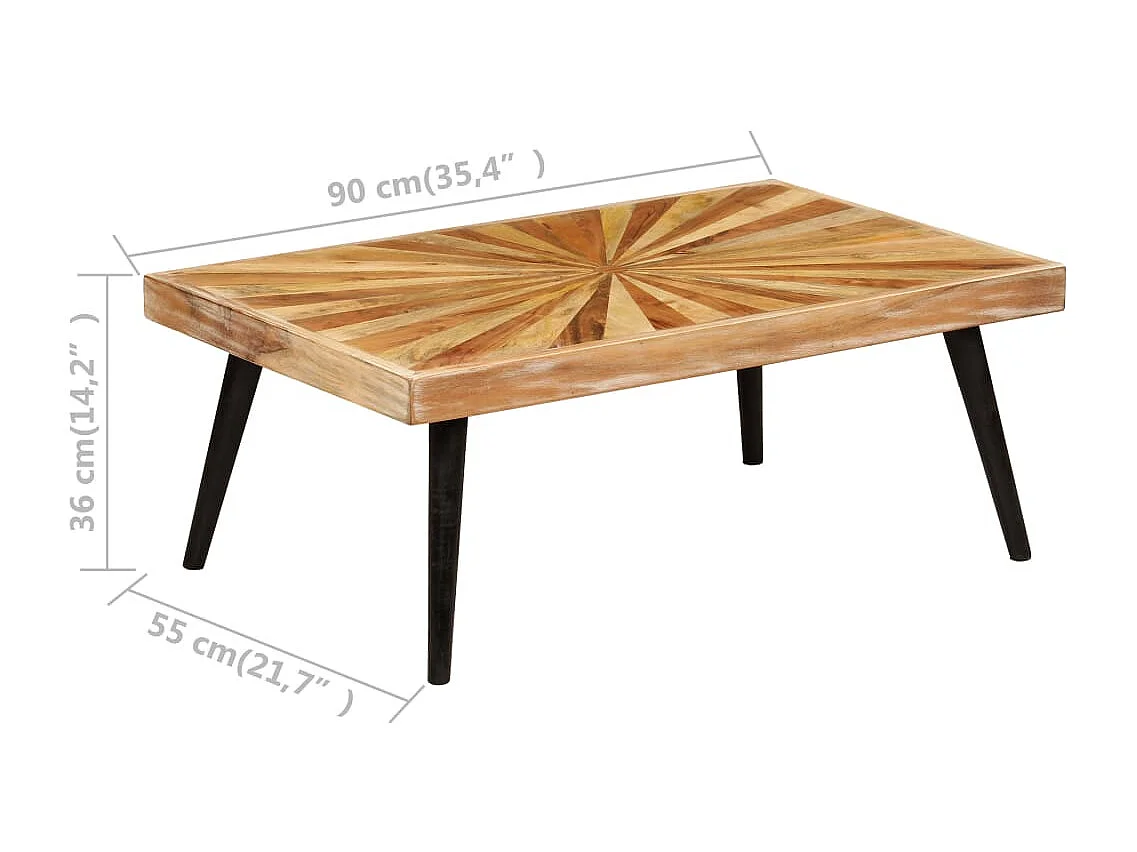 Table basse Bois de manguier massif 90x55x36 cm