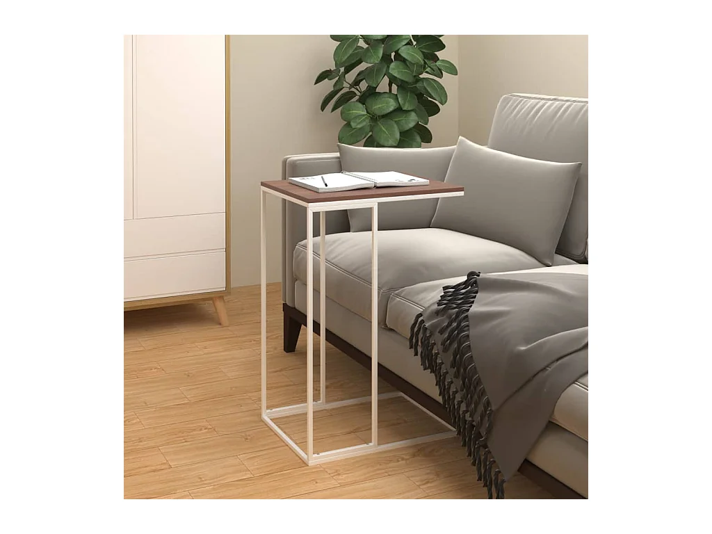 Tavolino da Salotto Bianco 40x30x59 cm in Legno Multistrato