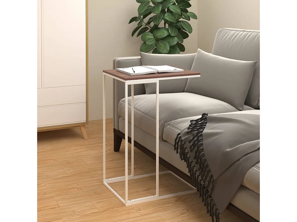 Tavolino da Salotto Bianco 40x30x59 cm in Legno Multistrato