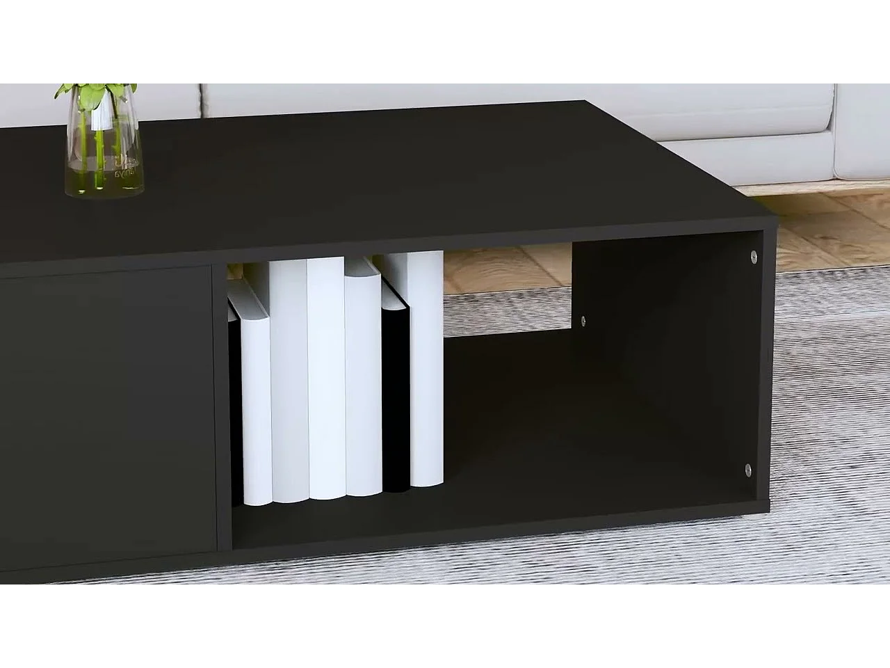 Salontafel 90x67x33 cm bewerkt hout zwart