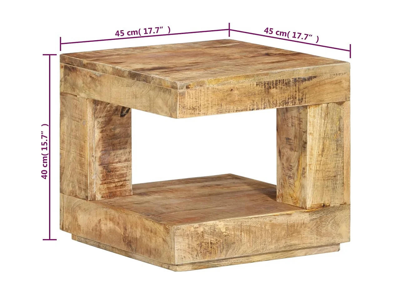 Table basse 45x45x40 cm Bois de manguier massif