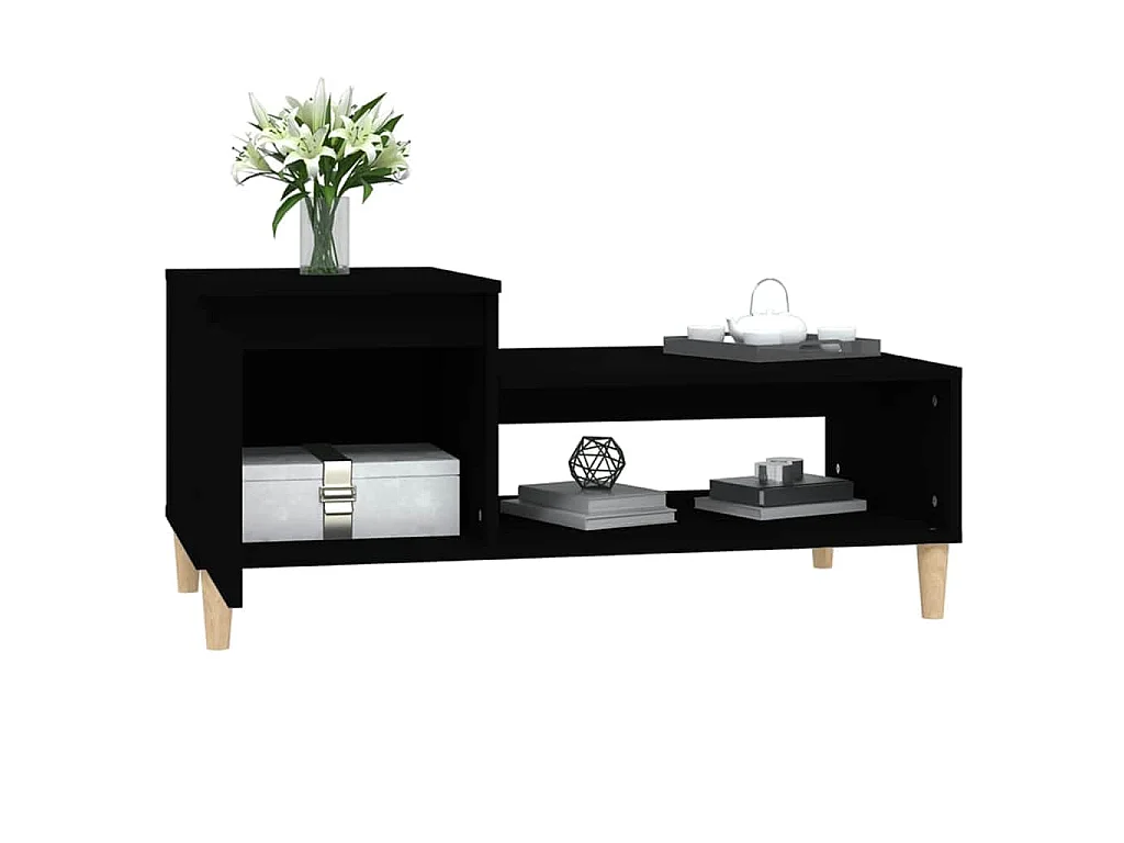 Table basse Noir 100x50x45 cm Bois d'ingénierie