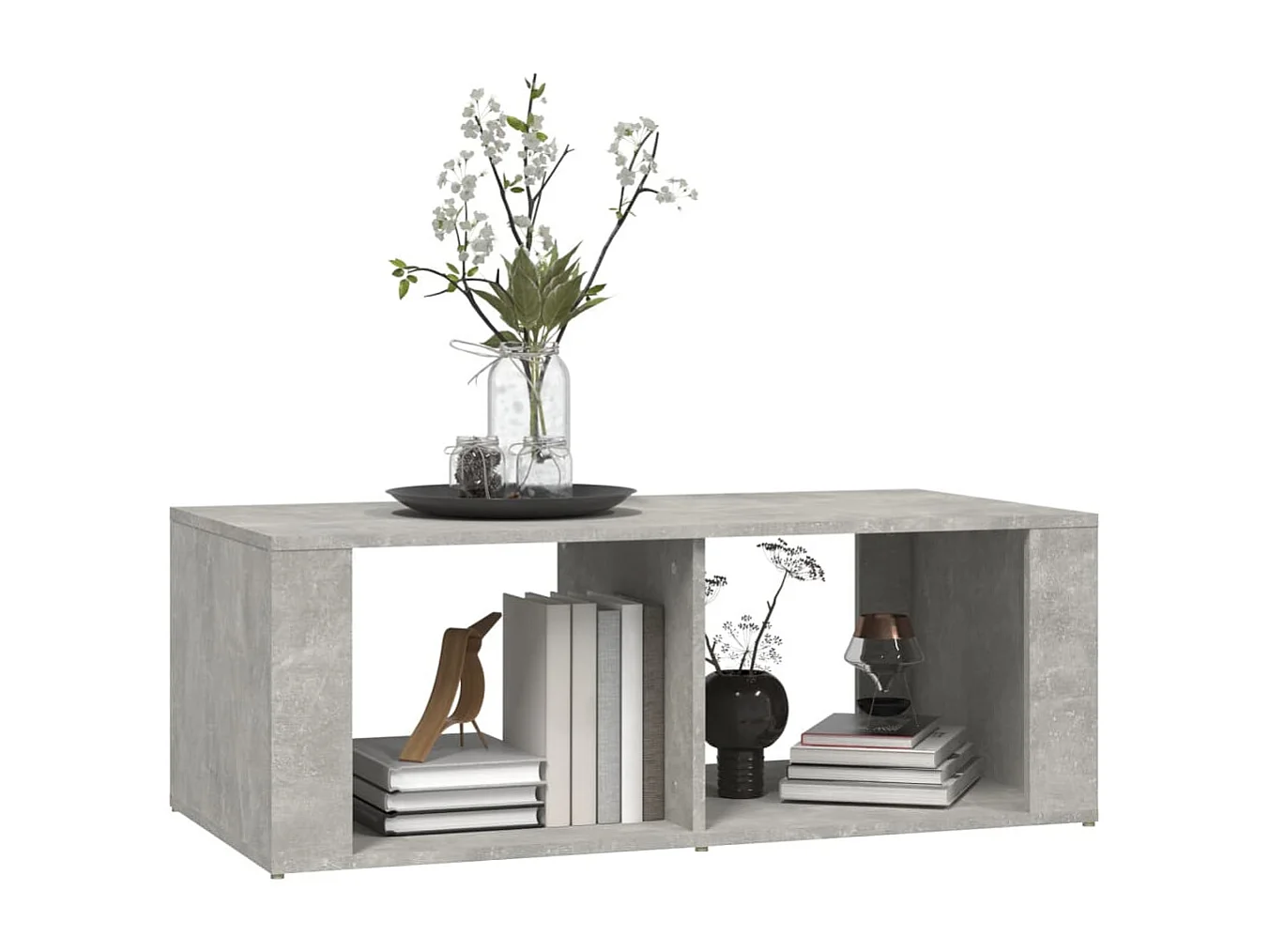 Mesa de centro 100x50x36 cm derivados madeira cinzento cimento